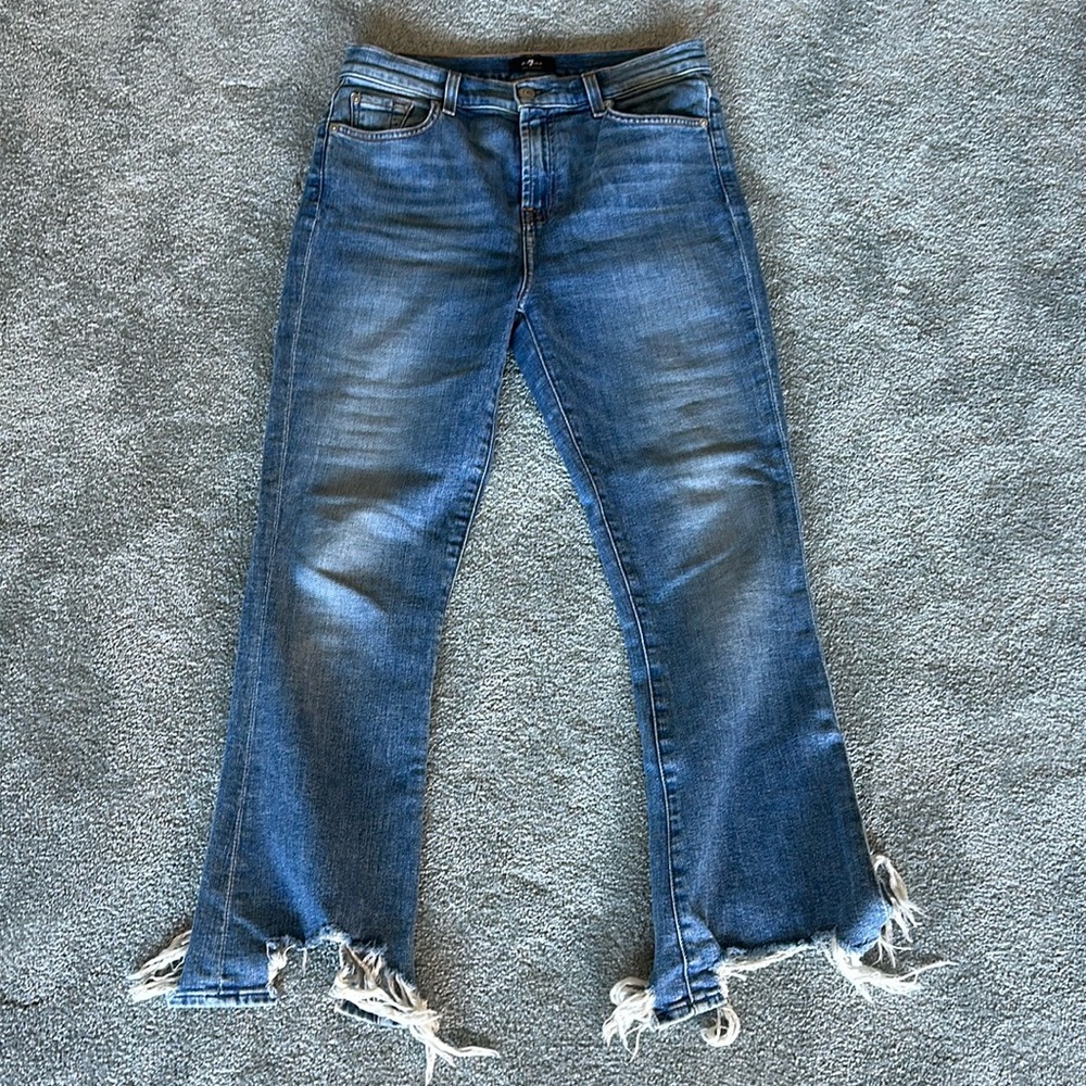 7 for all mankind high waist slim kick jeans